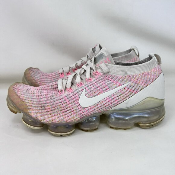 Nike Air VaporMax Flyknit 3 Running Shoes Pink Beige Women’s Size 9.5 - Picture 2 of 9